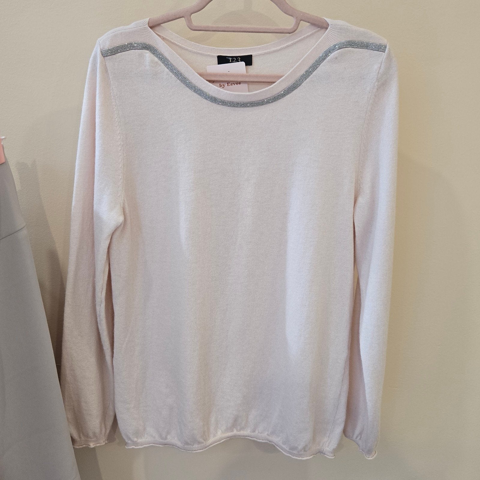 1.2.3 Paris Trui Lichtroze cashmere maat 42, Kleding | Dames, Maat 42/44 (L), Ophalen of Verzenden, Zo goed als nieuw, Roze