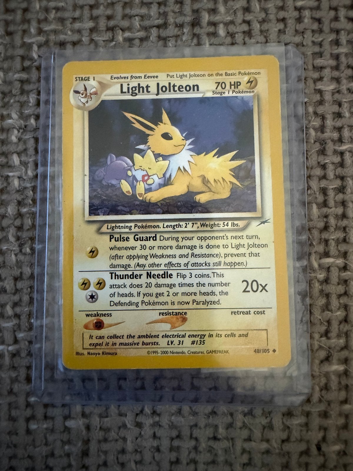 Pokémon Kaart: Light Jolteon 48/105 (Neo Destiny), Ophalen of Verzenden, Gebruikt, Losse kaart