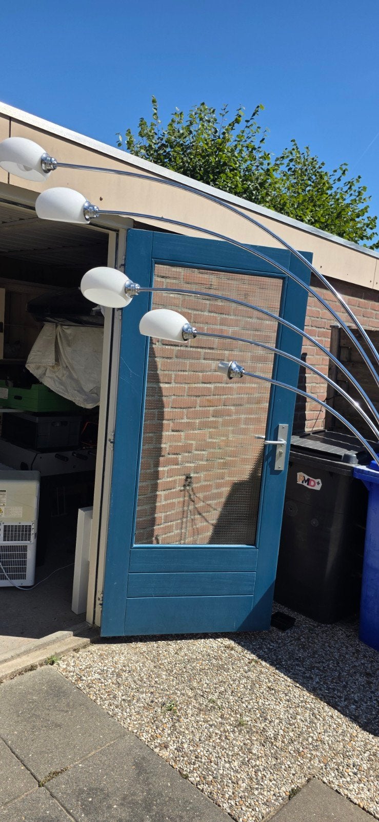 Moderne booglamp met 5 lichtpunten, Huis en Inrichting, Gebruikt, 200 cm of meer, E14 (klein), Ophalen of Verzenden