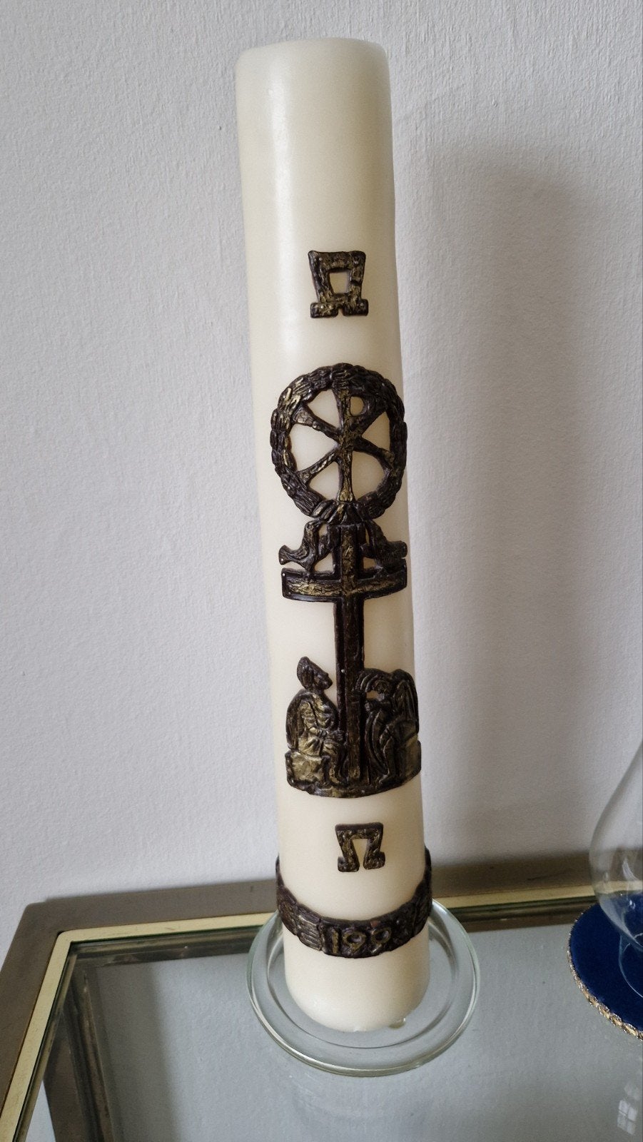 Paaskaars 1993 - 47cm hoog, Antiek en Kunst, Ophalen of Verzenden
