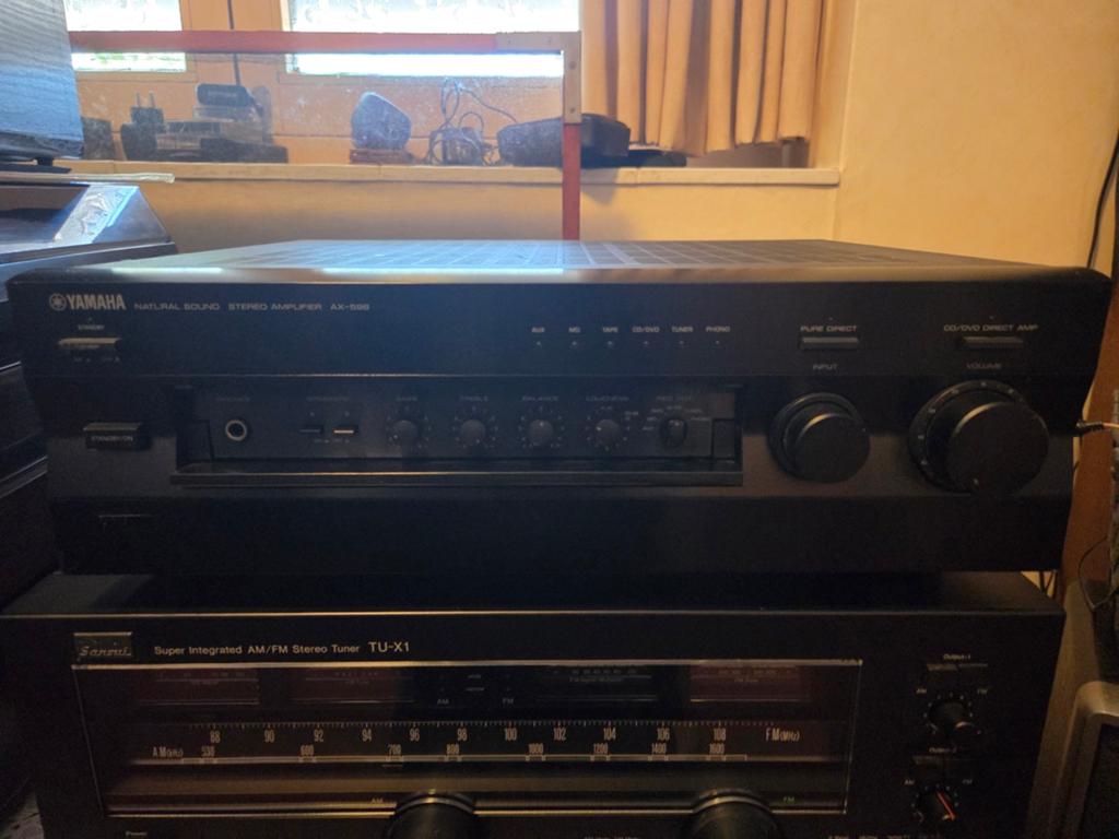 Yamaha AX-596 Natural Sound Stereo Amplifier - Werkt perfect, Yamaha, Ophalen of Verzenden, Zo goed als nieuw, 120 watt of meer