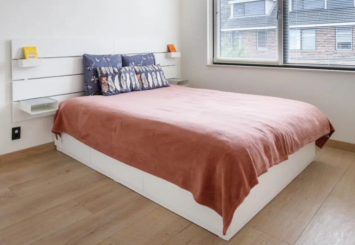 Tweepersoonsbed met hoofdbord,, Ophalen, Tweepersoons, Zo goed als nieuw, 160 cm