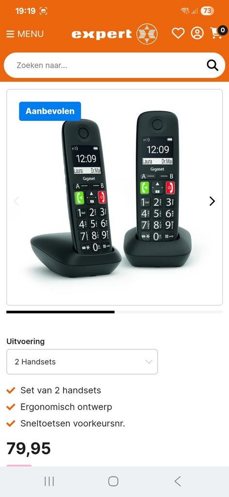 Gigaset E290 Duo Set - Draadloze Telefoons met Grote Toetsen, Telecommunicatie, Vaste telefoons | Handsets en Draadloos, Ophalen
