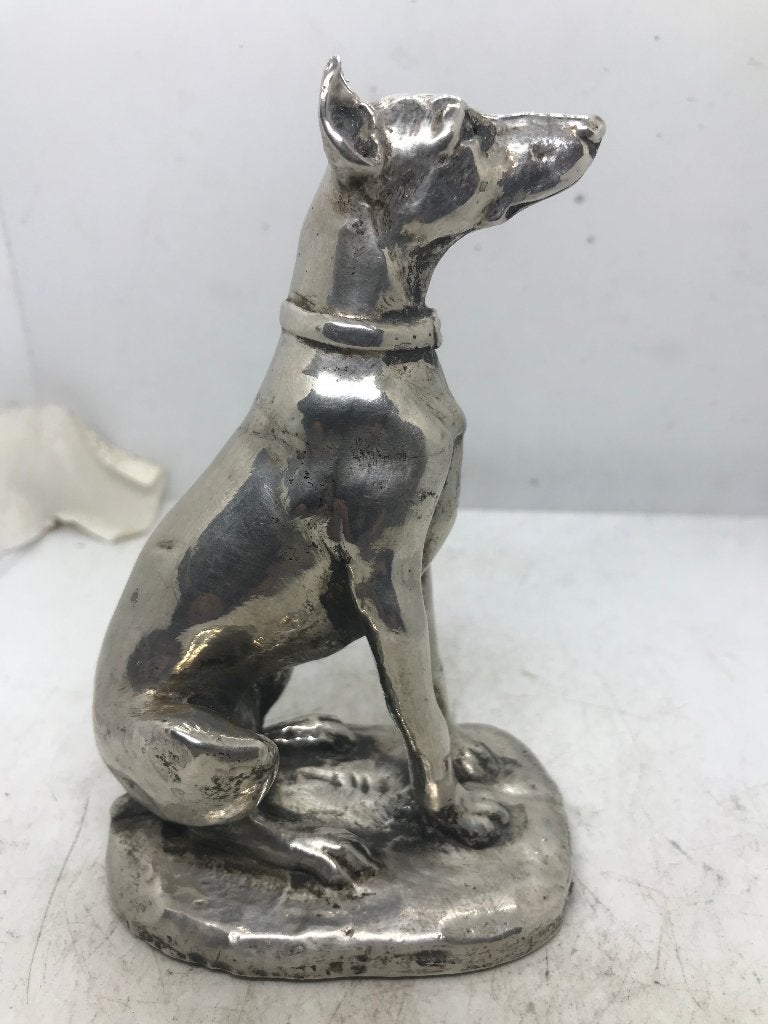 zilver sculptuur beeld hond dobberman pincher, Ophalen of Verzenden, Zilver
