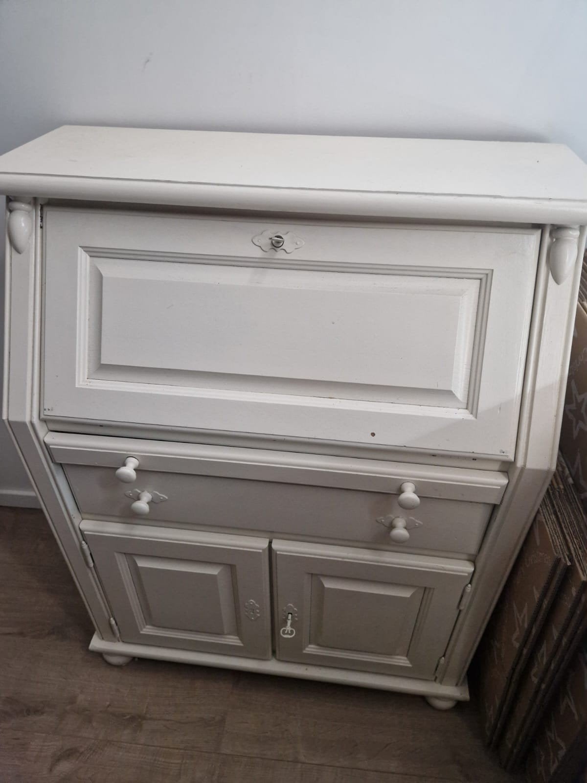 Vintage secretaire/bureau kastje - lichte kleur, Ophalen, Gebruikt, Vintage
