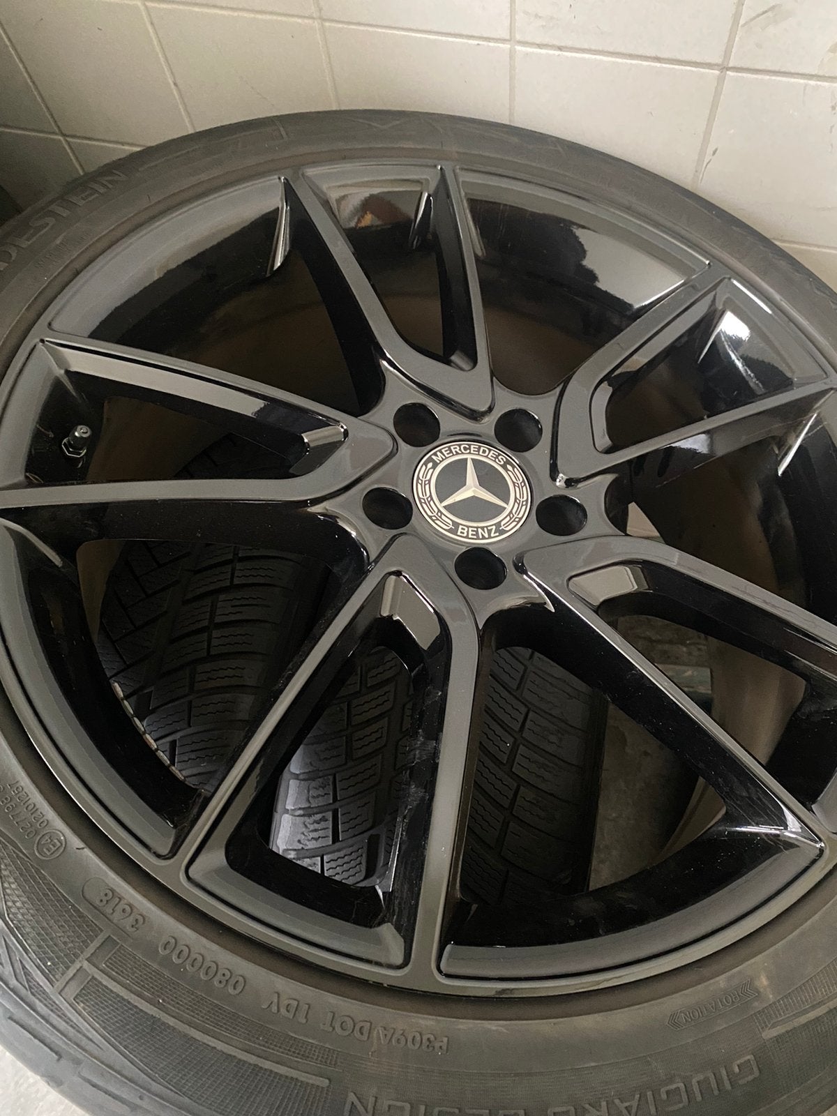 Mercedes 20 INCH Black Diamond Cut, 245 mm, Velg(en), Ophalen of Verzenden, 20 inch