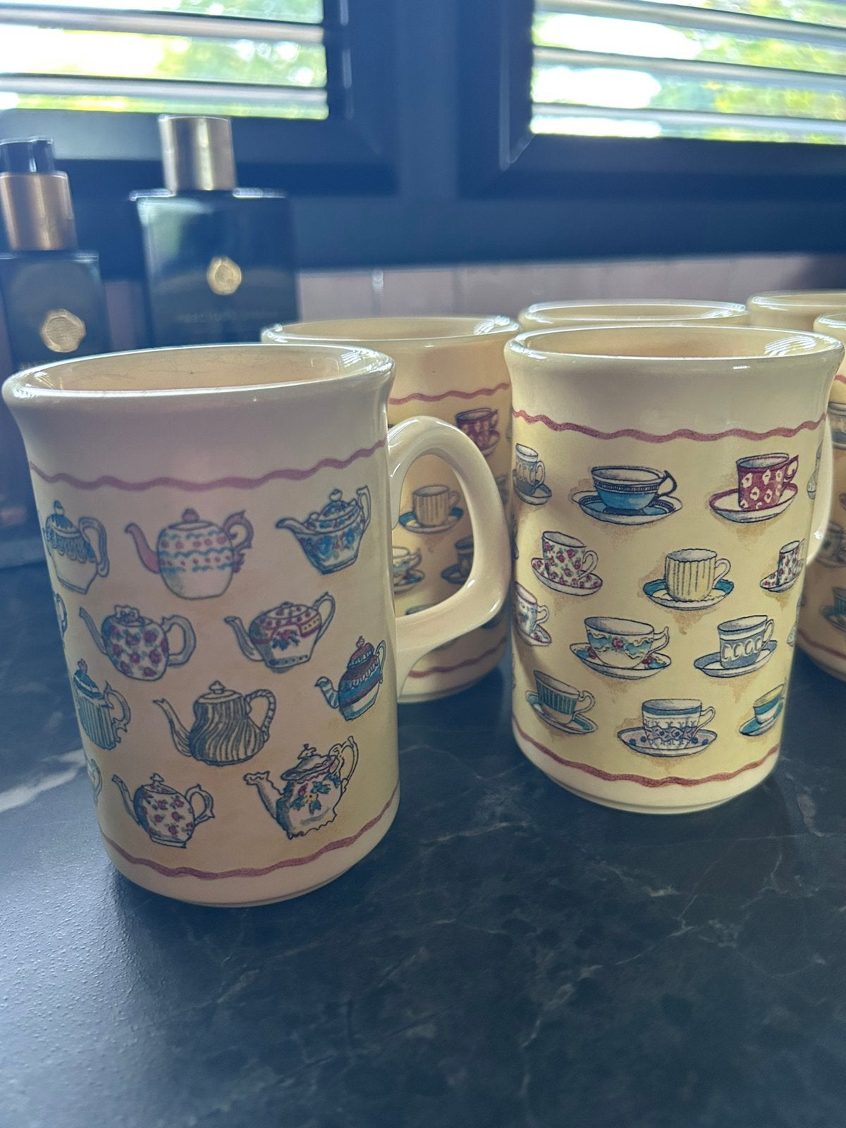 7 Douwe Egberts bekers, Ophalen, Overige materialen, Gebruikt, Overige merken