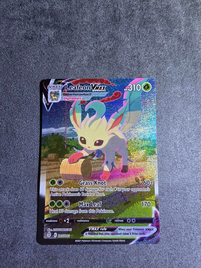 Leafeon VMAX 205/203 Full Art Pokémon Kaart, Ophalen of Verzenden