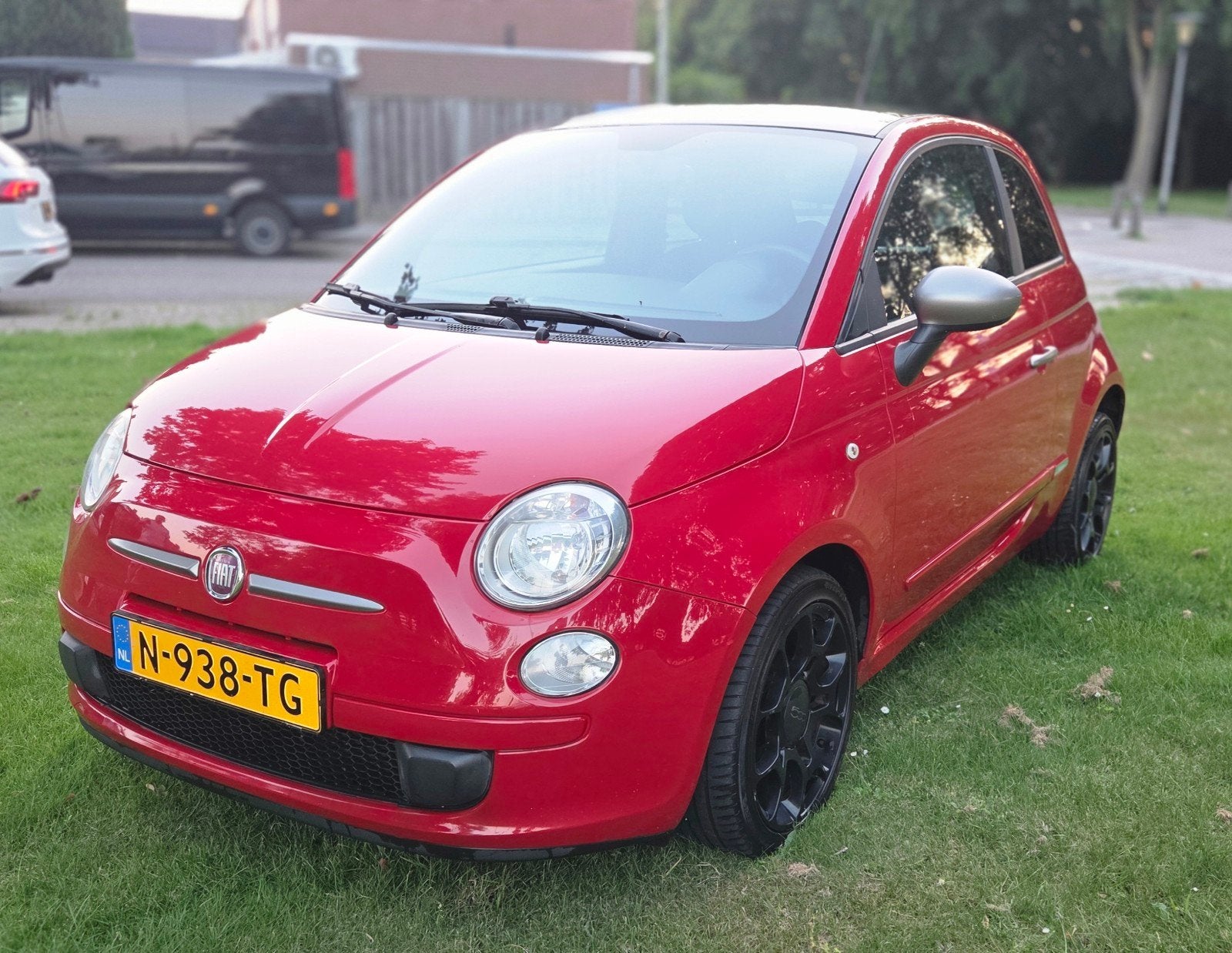 Fiat 500 0.9 85pk Twinair Turbo 2011 Rood, Auto's, Voorwielaandrijving, Leder en Stof, 905 kg, Handgeschakeld