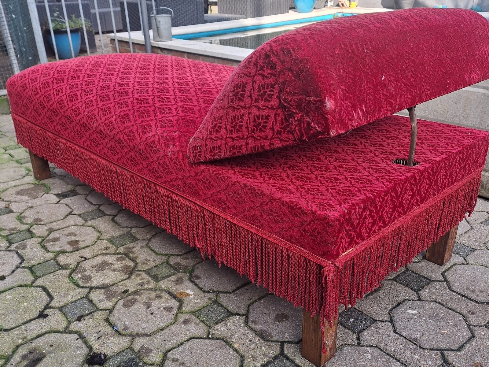 te koop rode Elzasser divan, Huis en Inrichting, Ophalen of Verzenden, Gebruikt
