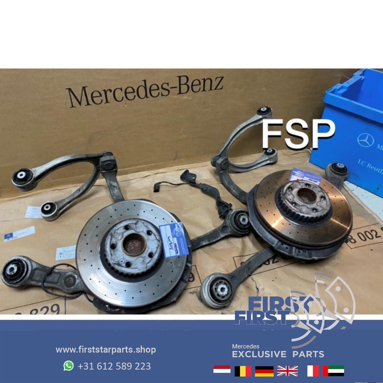 W205 COMPLEET FUSEE  + DRAAGARMEN RECHTS Mercedes C Klasse 2, Gebruikt, -, Ophalen of Verzenden, -