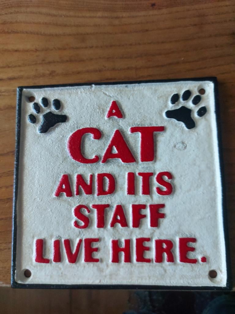 Plaat spreuk katten poezen kattenopvang cadeau kado dieren, Ophalen of Verzenden