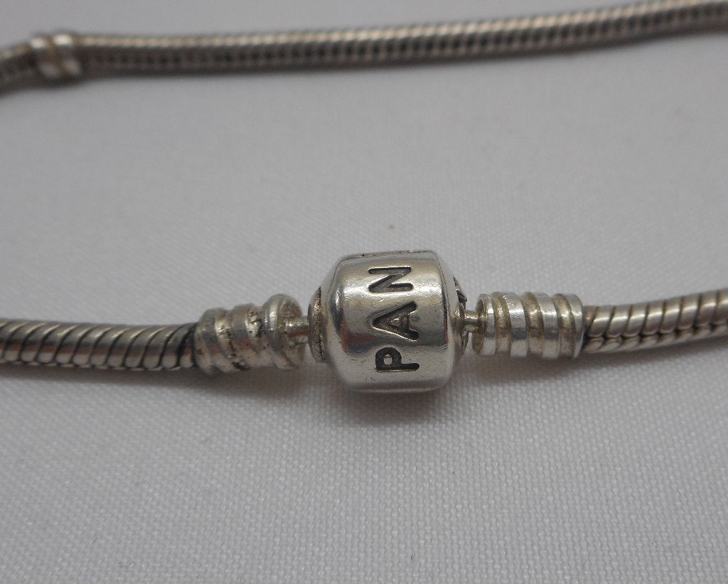 Pandora zilveren armband met bol slot 19.5 cm nr.1536, Verzenden, Zo goed als nieuw, Zilver, Zilver