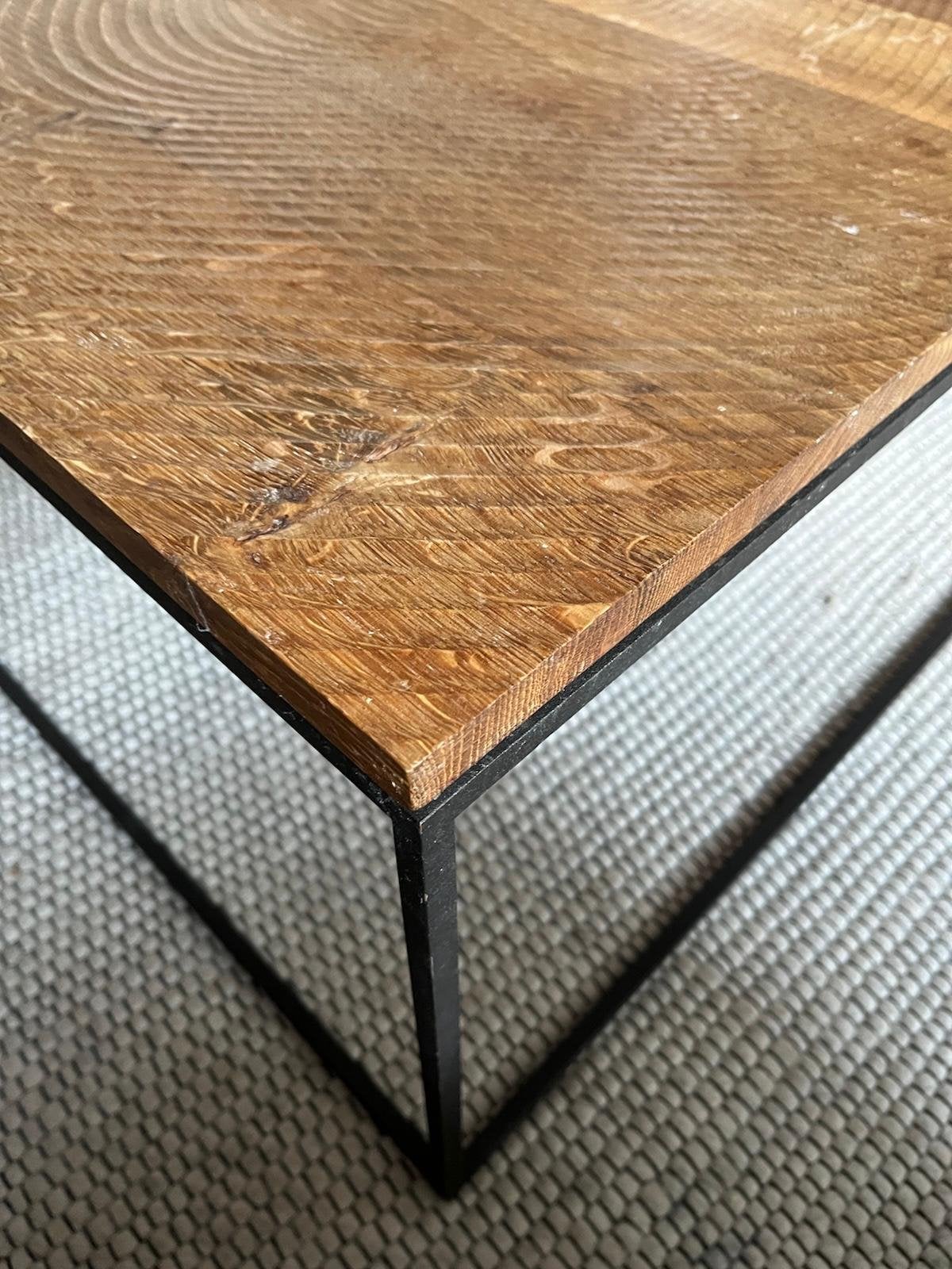 Log salontafel bij Roderik Vos voor Lintoo 60x60, Ophalen, Eikenhout, 50 tot 100 cm, Zo goed als nieuw
