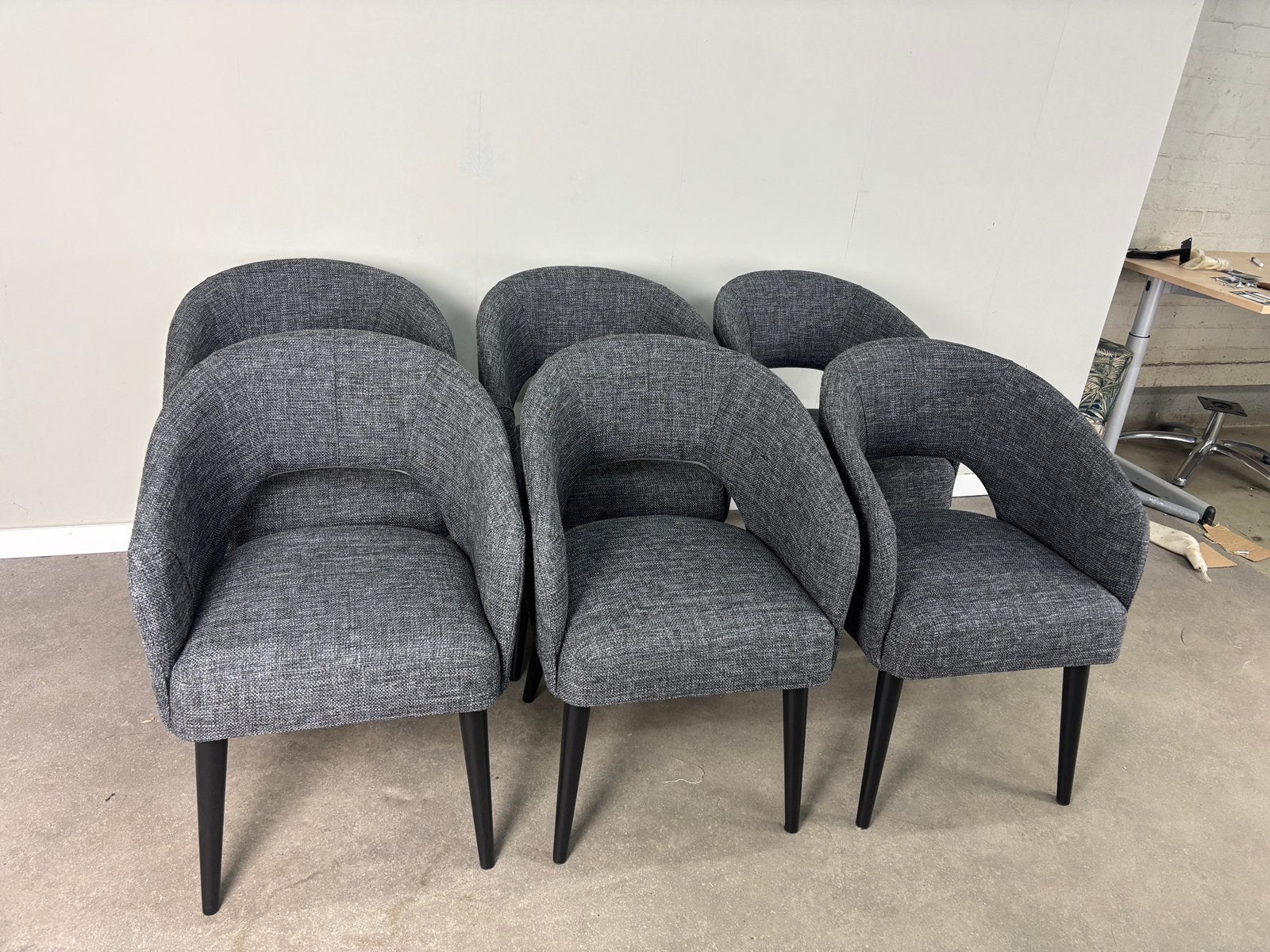 6 NIEUWE design eetkamerstoelen Just design in antraciet, Design, Nieuw, Ophalen of Verzenden, Vijf, Zes of meer stoelen