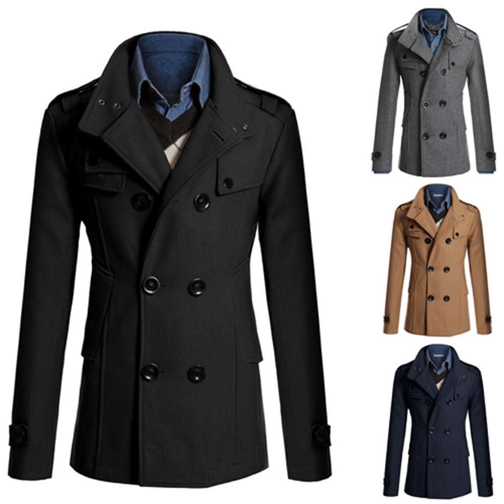 Stoffen heren jas 002 trenchcoat zwarte grijze blauwe nette, Verzenden, Nieuw, Overige maten, Overige kleuren