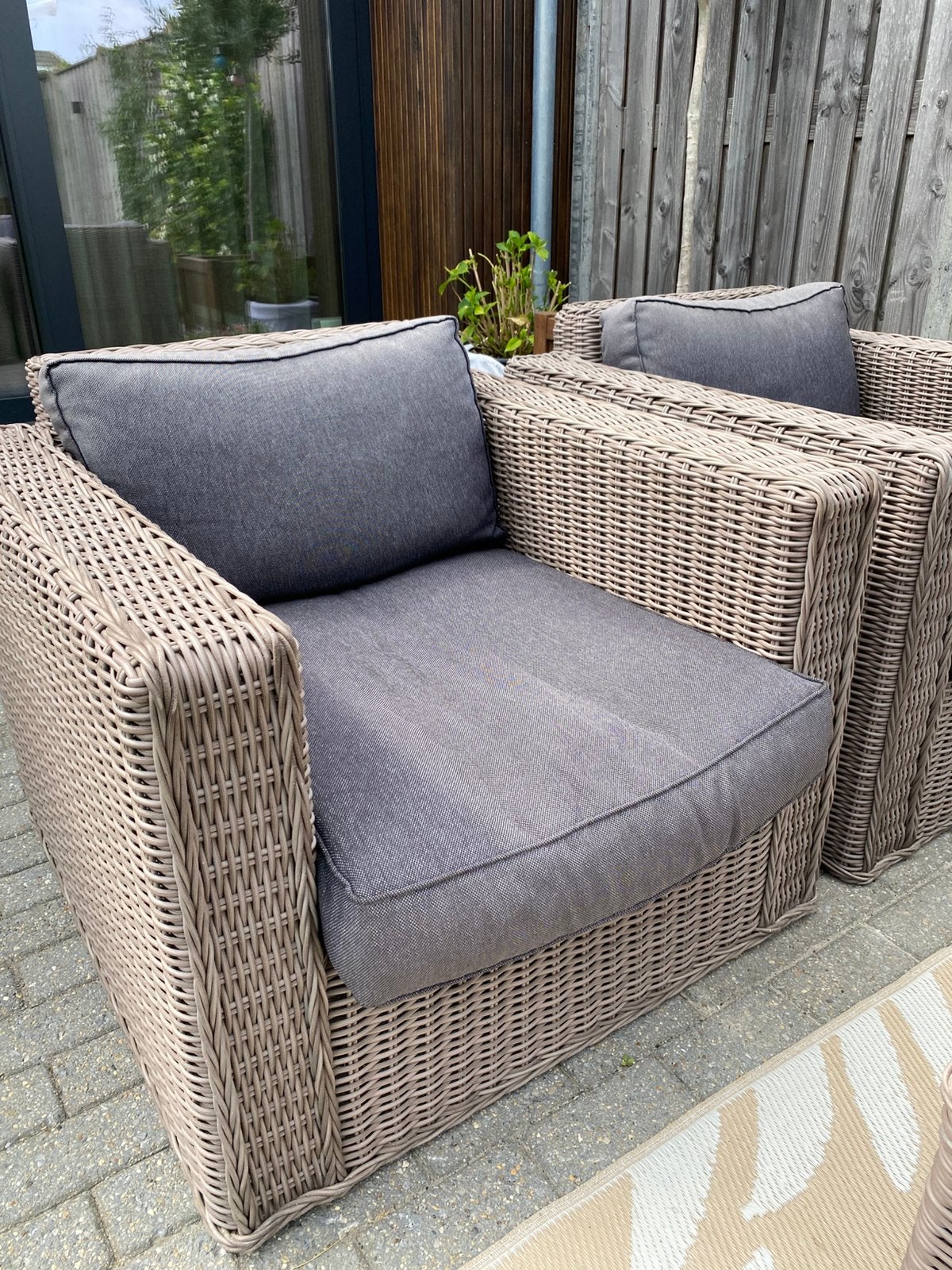 Loungeset wicker, Tuin en Terras, Ophalen, Gebruikt, Loungeset, Wicker
