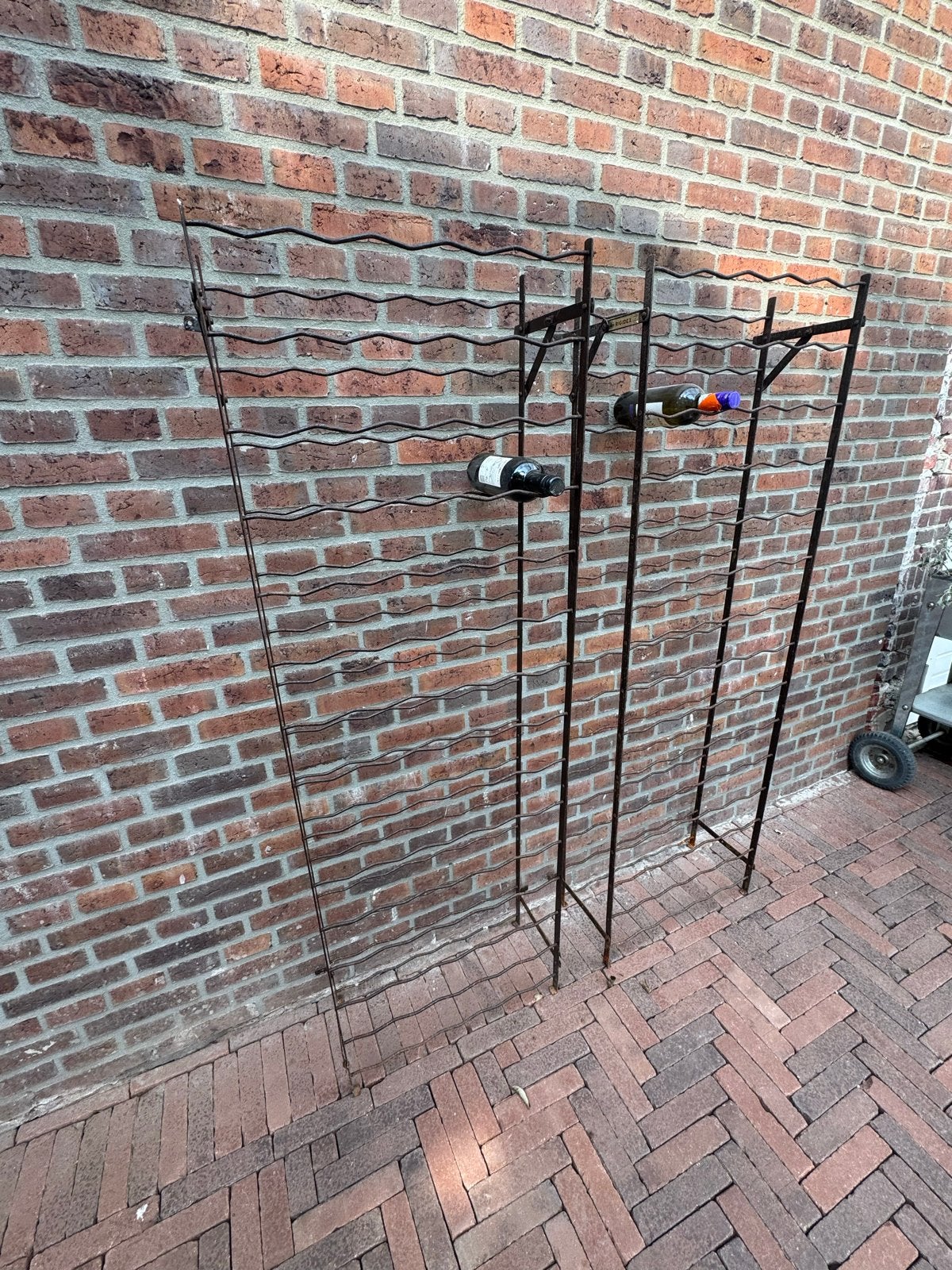 2 x Wijnrek van metaal voor 70+ flessen, Ophalen, Gebruikt, Metaal, 25 flessen of meer