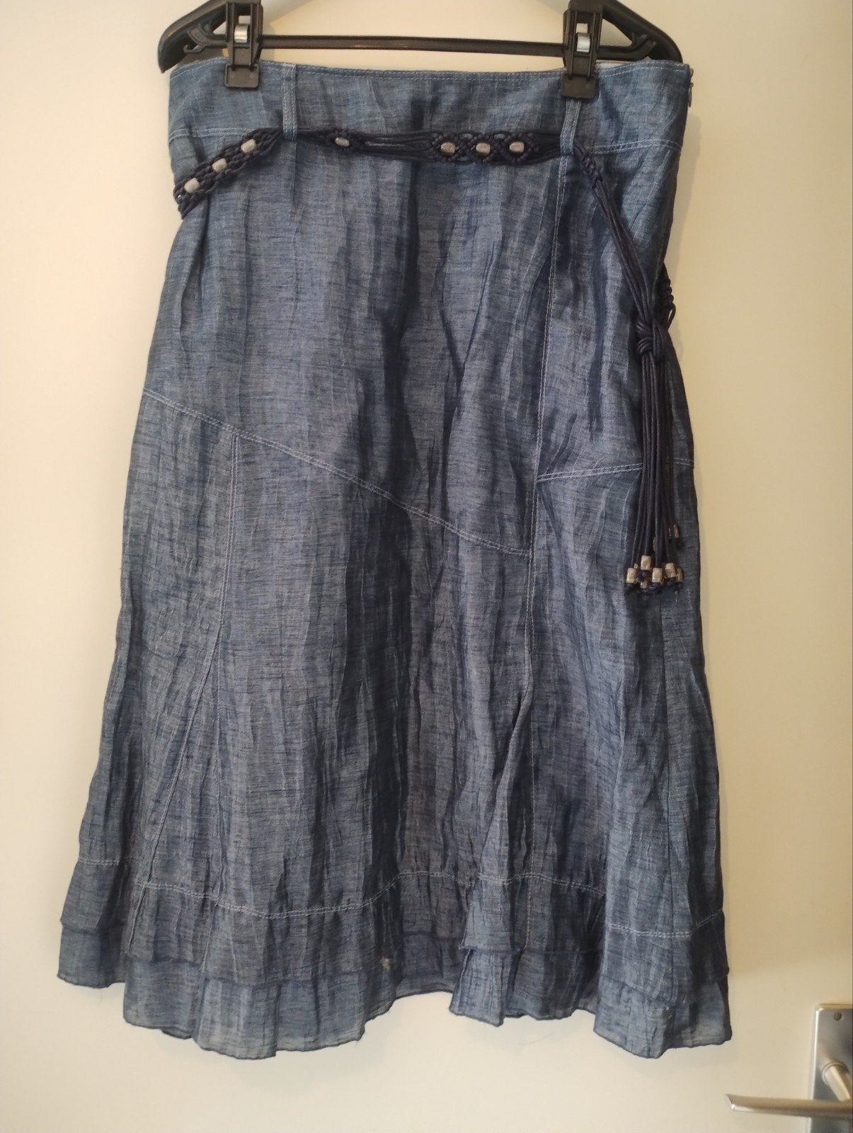Gerry Weber Linnenrok Maat 42 met riem, Blauw, Maat 42/44 (L), Ophalen of Verzenden, Zo goed als nieuw
