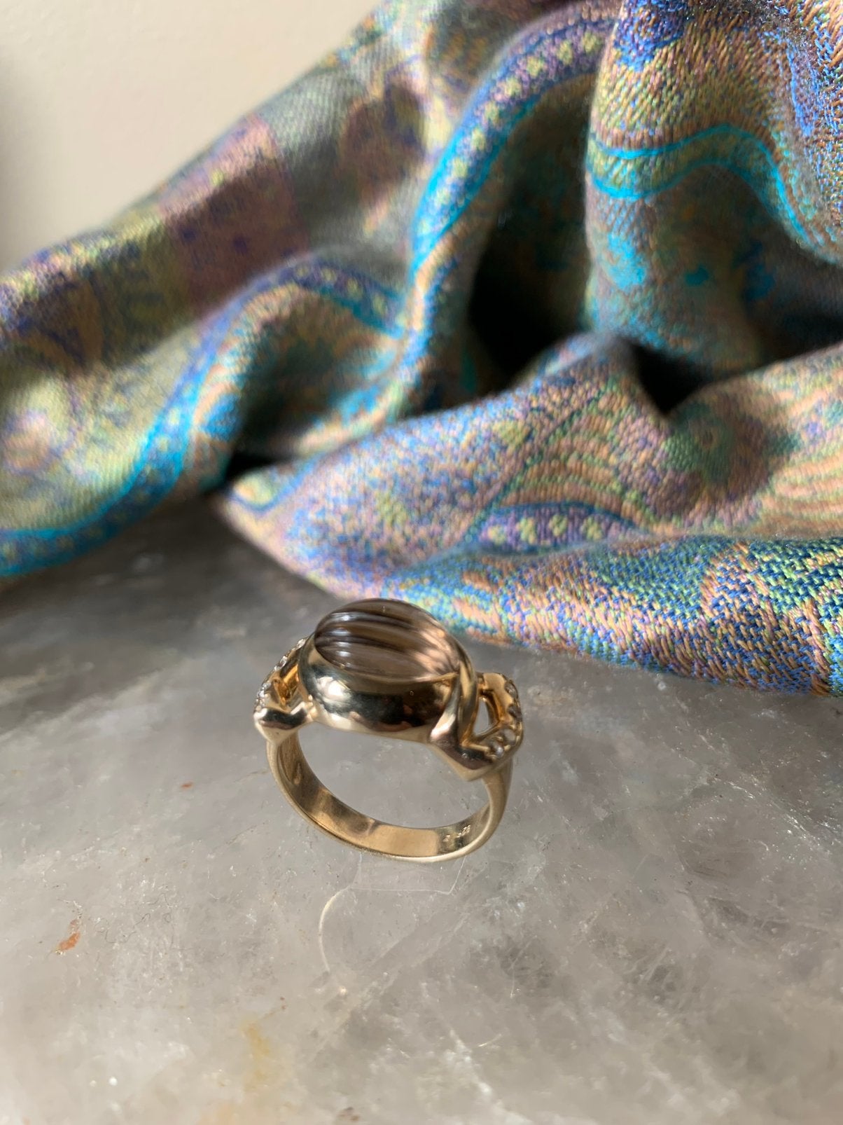 Rookkwarts topaas beschermt geluk transformatie aura uniek, Sieraden, Tassen en Uiterlijk, Ringen, Bruin, Nieuw, Ophalen of Verzenden