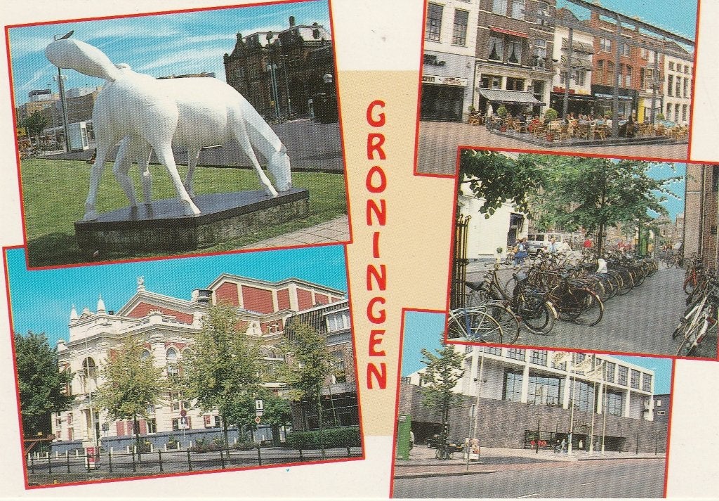 GRONINGEN  Peerd Schouwburg Terras Fietsen, Verzenden, 1980 tot heden, Ongelopen, Groningen