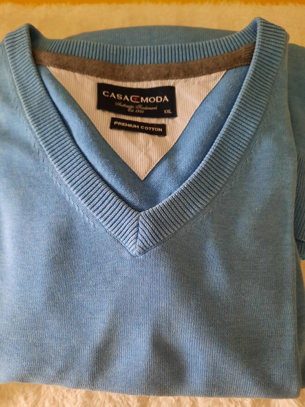 Casa-Moda heren trui XXL - Lichtblauw katoen, Blauw, Overige maten, Ophalen of Verzenden, Gedragen