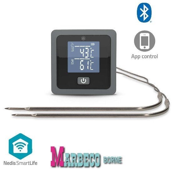 BBQ Vlees thermometer, Smart Bluetooth Meat Thermometer, Overige merken, Nedis SmartLife, Nieuw, Info@marbeco.nl