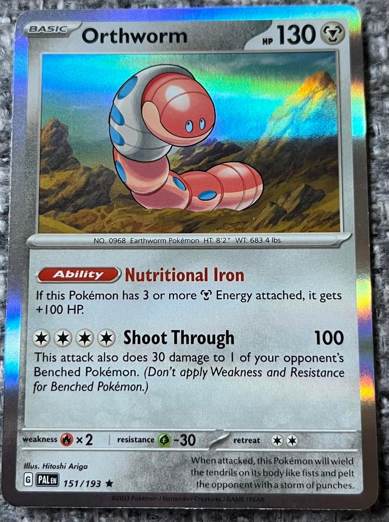 Holo Pokemonkaart Orthworm (968) • Paldea Evolved (151/193), Verzenden, Nieuw, Losse kaart