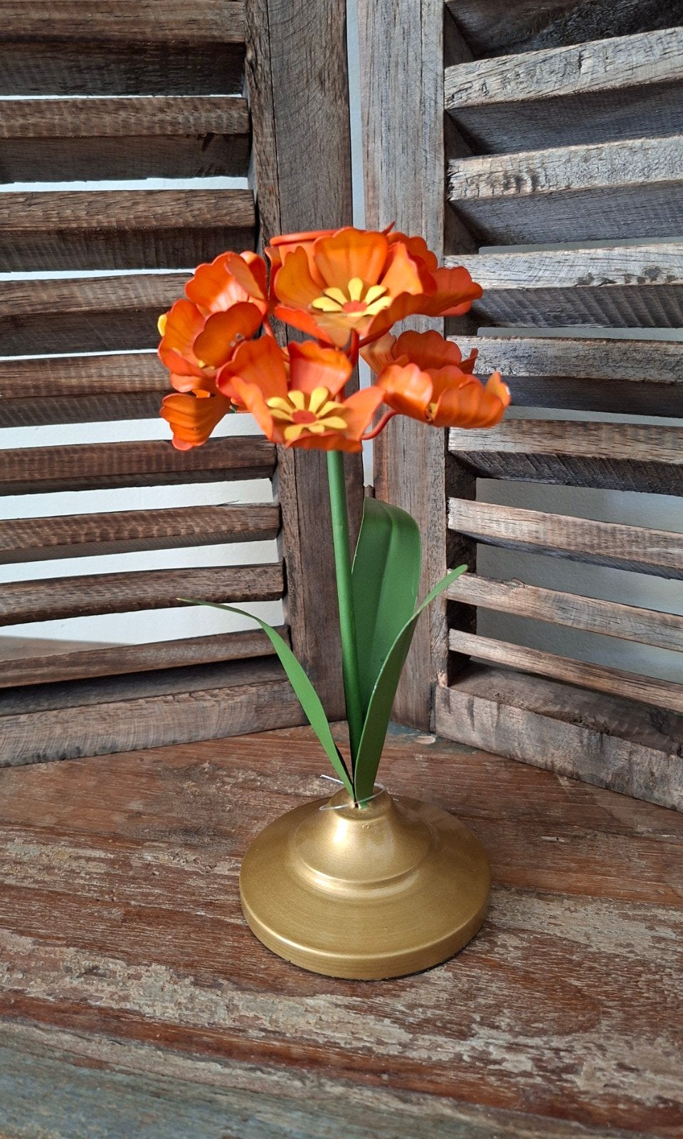 Pip Studio kandelaar oranje bloem metaal, Nieuw, Oranje, Ophalen of Verzenden, Metaal