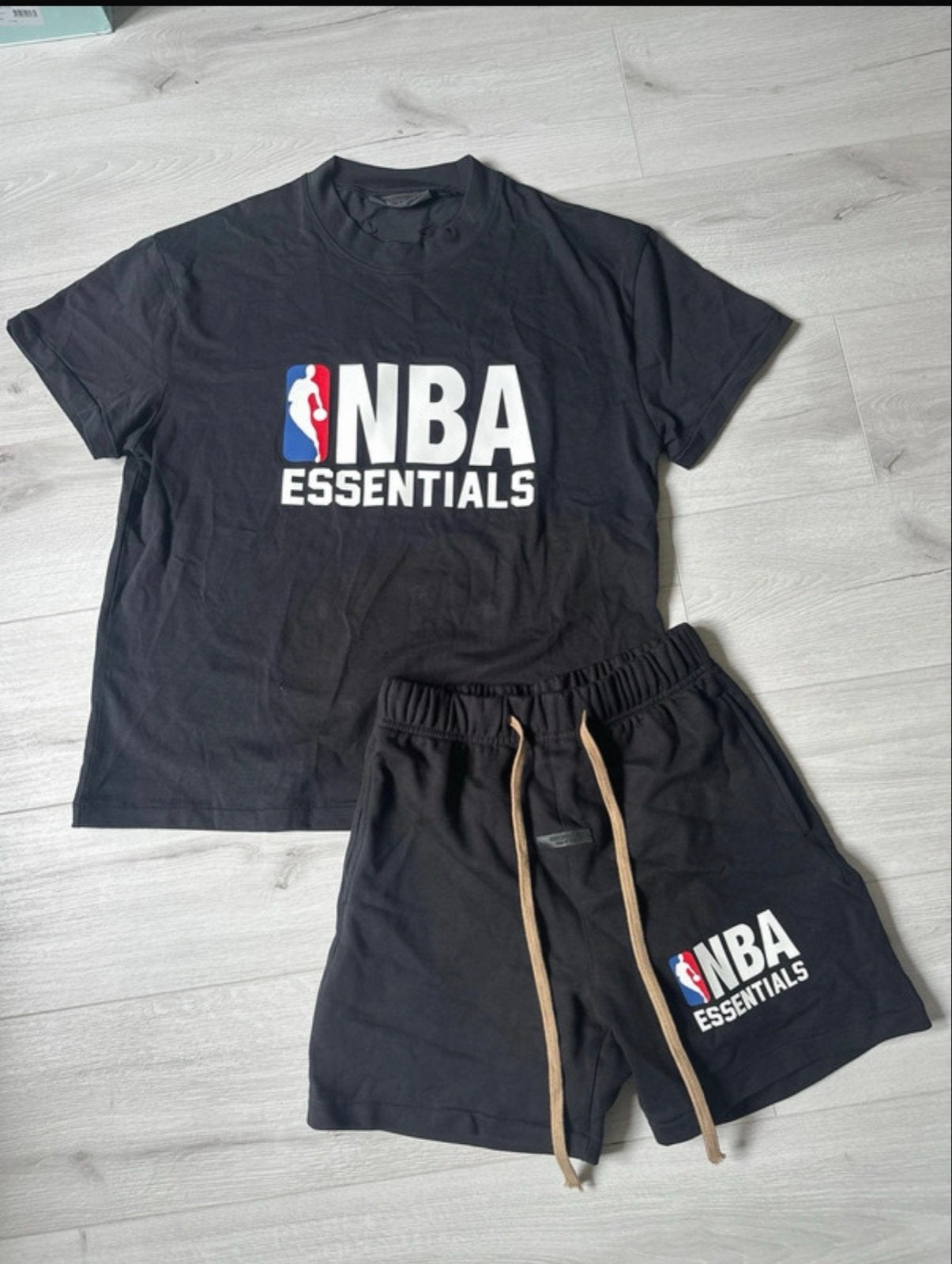 NBA x Essentials T-shirt en Short Set - Maat S, Ophalen of Verzenden, Zo goed als nieuw, Maat 46 (S) of kleiner, Zwart