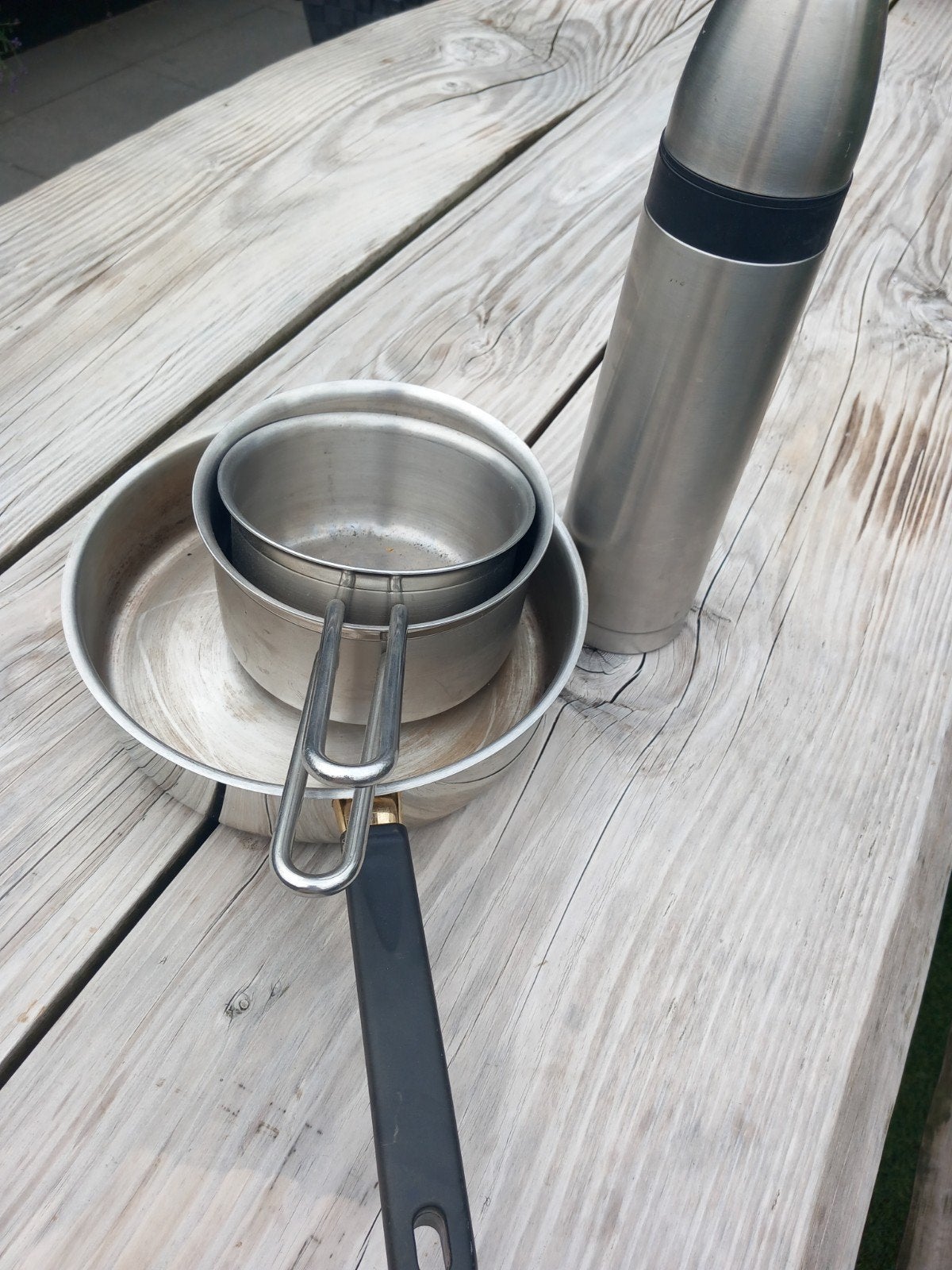 Camping kookset met thermosfles, Ophalen of Verzenden, Gebruikt