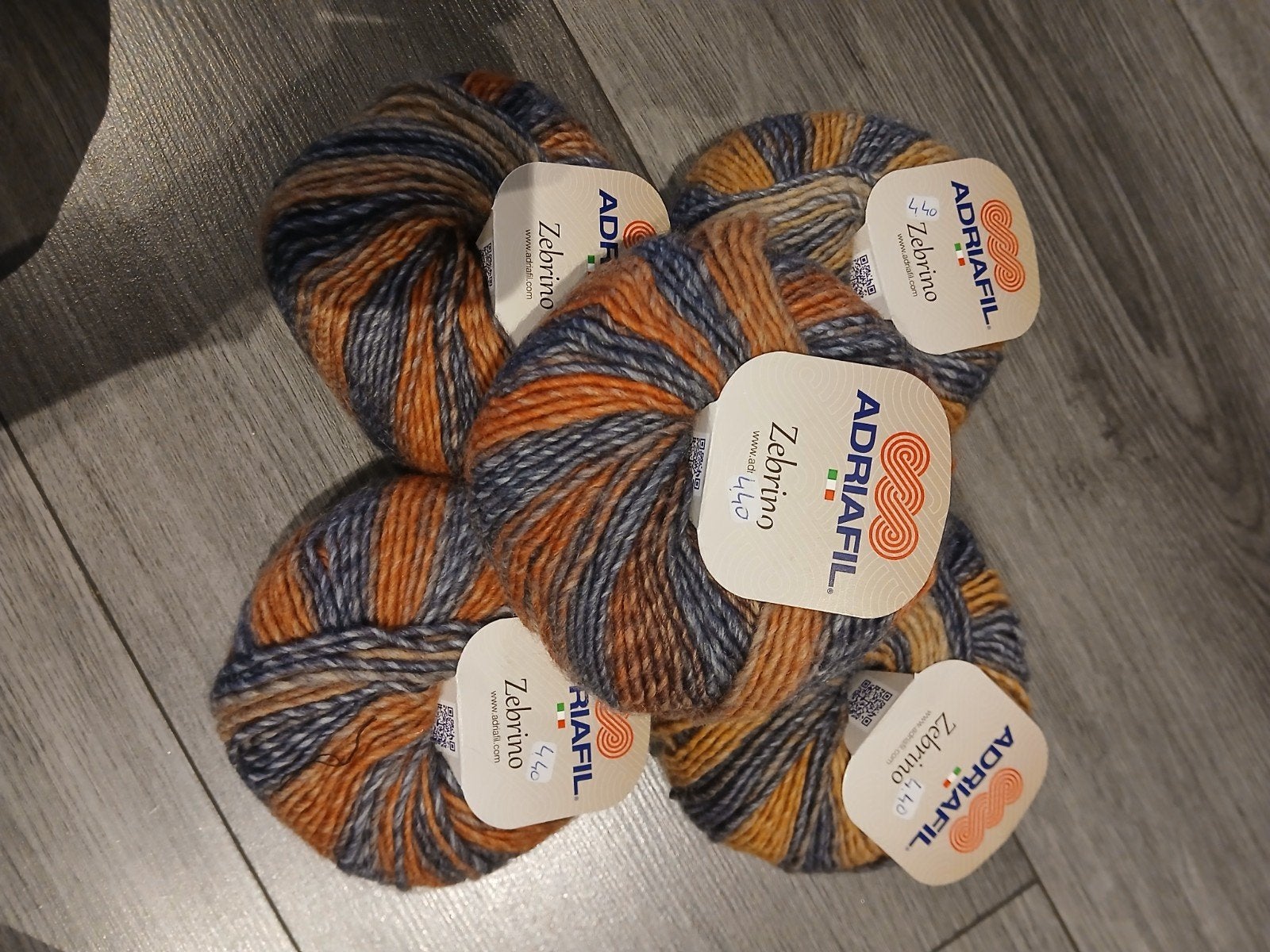 Adriafil Zebrino Wol - 5 bollen (50g per bol), Ophalen of Verzenden, Nieuw, Breien of Haken, Wol of Garen