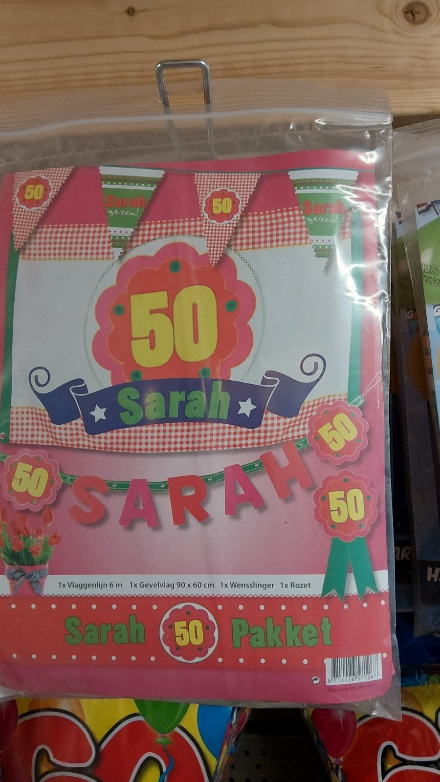 Sarah 50 Jaar Feestpakket - Versiering voor 50e Verjaardag, Ophalen of Verzenden, V, V, V