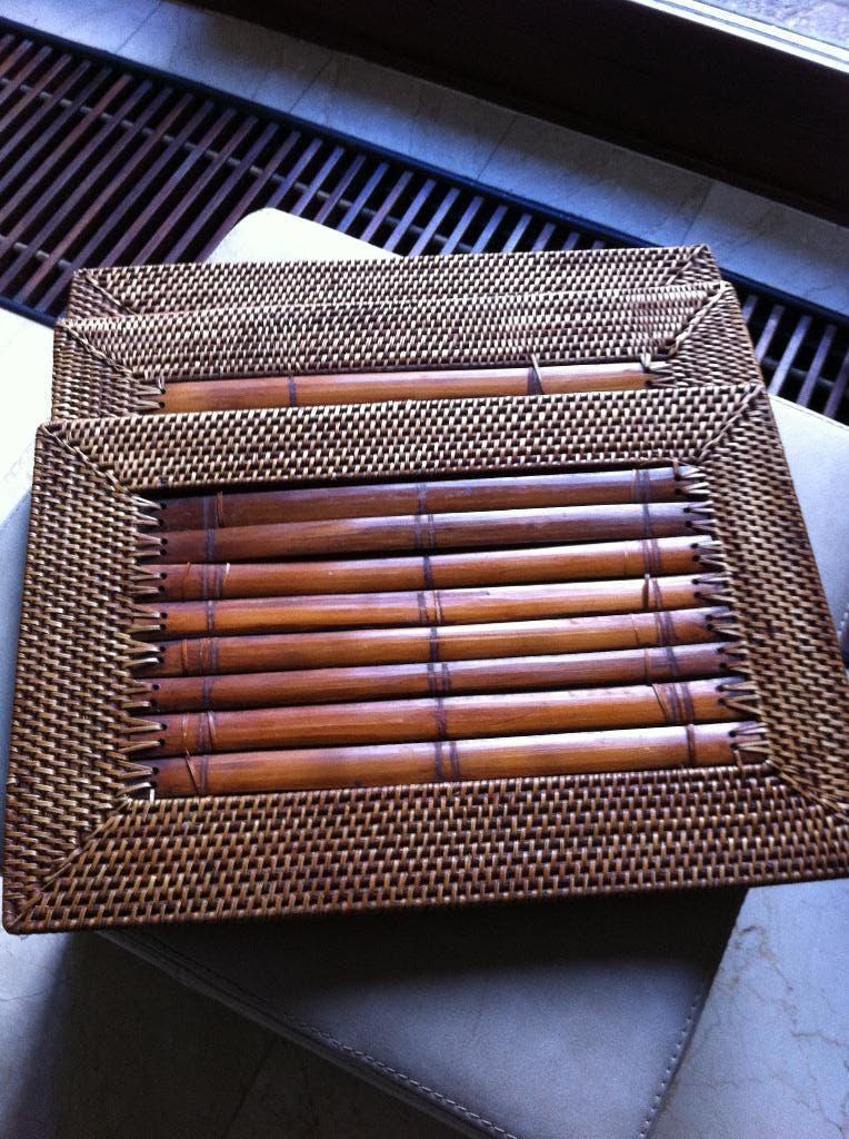3 Place mats riet uit Indonesie L49 cm H 33 cm bruin, Huis en Inrichting, Woonaccessoires | Schalen en Manden, Ophalen of Verzenden