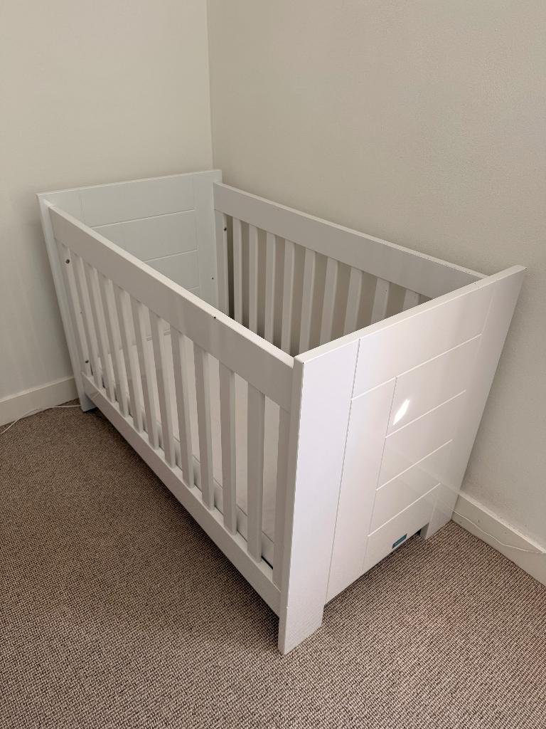 Kinderbed Bopita 120x60, Ophalen, Wit, 190 cm of minder, Hout