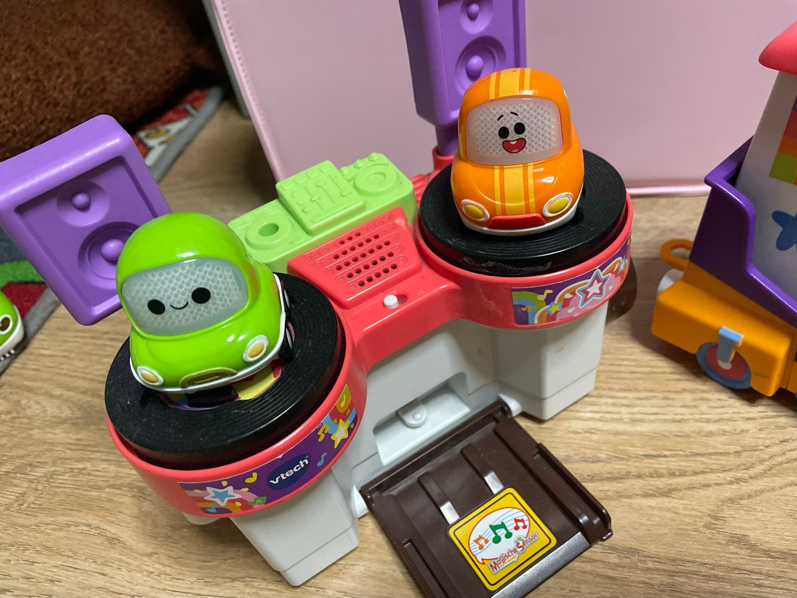 VTech Cory Carson Speelset met auto's en trein, Ophalen, Gebruikt, Auto, Met licht