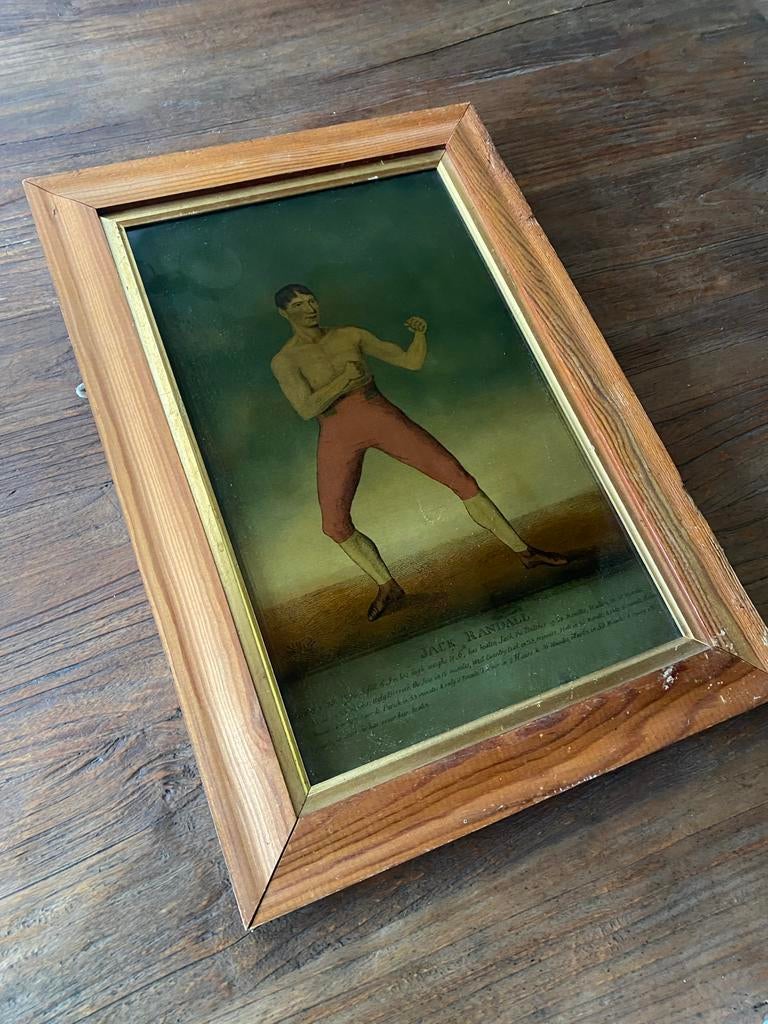 Antieke Crystoleum: Jack Randall, 1824, Esdoorn Lijst, Ophalen of Verzenden