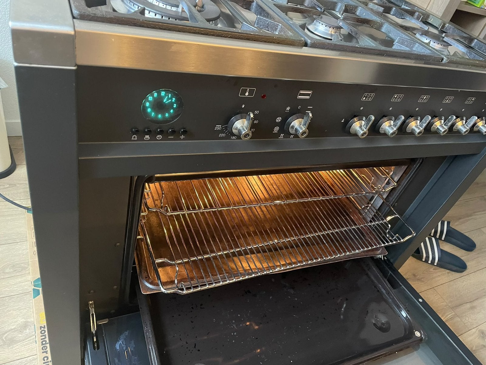 Smeg gasfornuis 90 cm op butaan/propaan, Ophalen, Gebruikt, 60 cm of meer, Gas