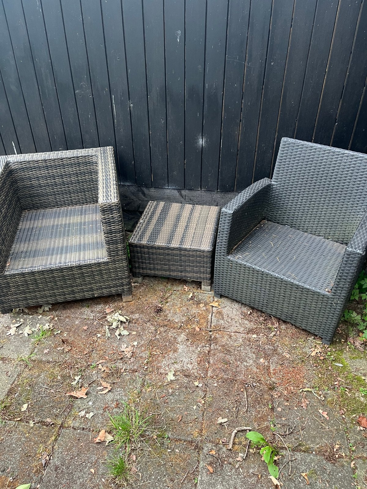 tuinset 2 stoelen en tafel, Tuin en Terras, Tuinsets en Loungesets, Gebruikt, Wicker, Stoel, Tuinset