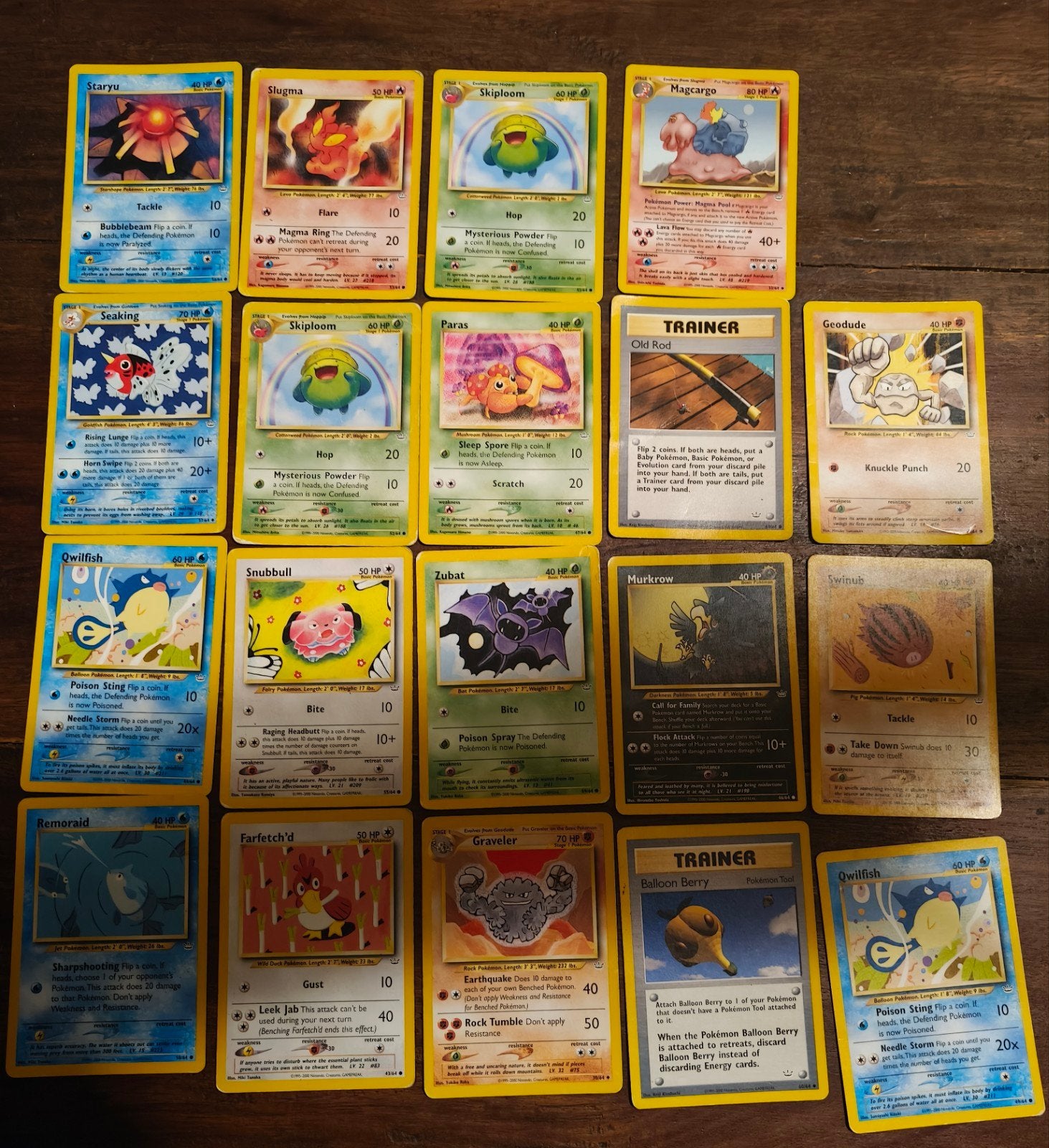 Pokémon Neo Revelation 19 kaarten, Ophalen of Verzenden, Gebruikt, Meerdere kaarten