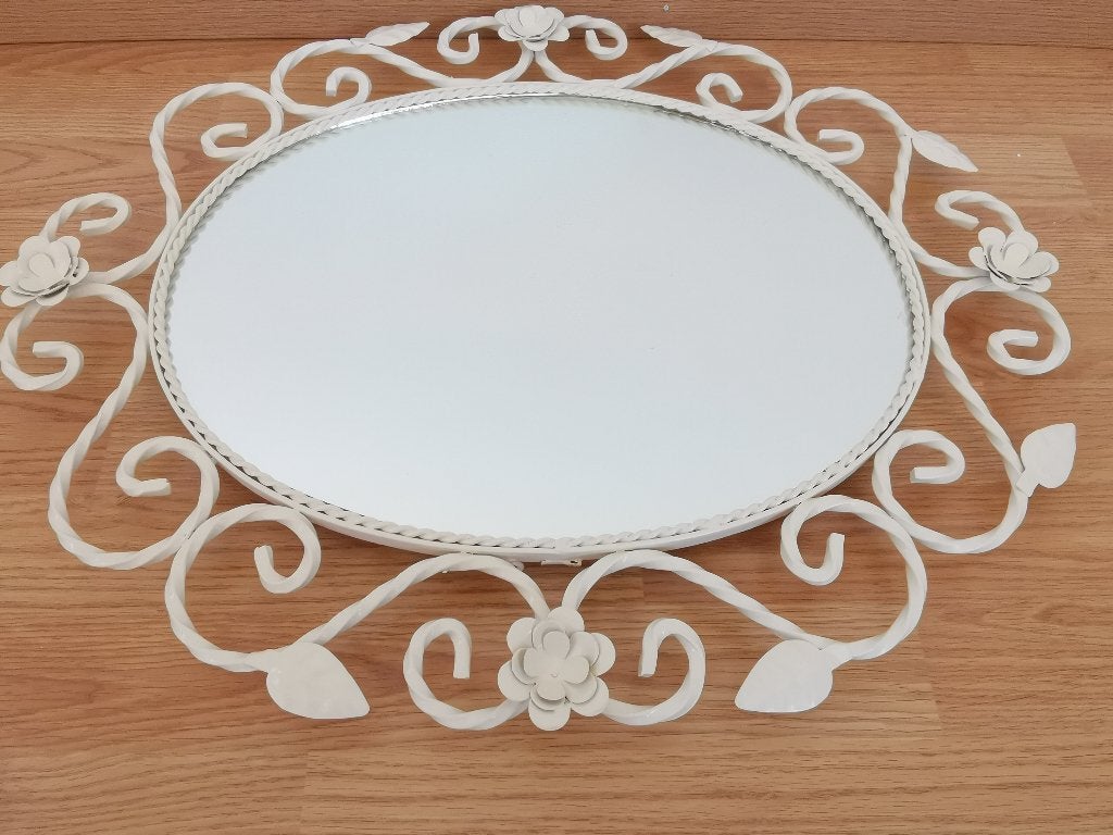 Brocante spiegel (50 x 57 cm) van Timzowood, Ophalen of Verzenden