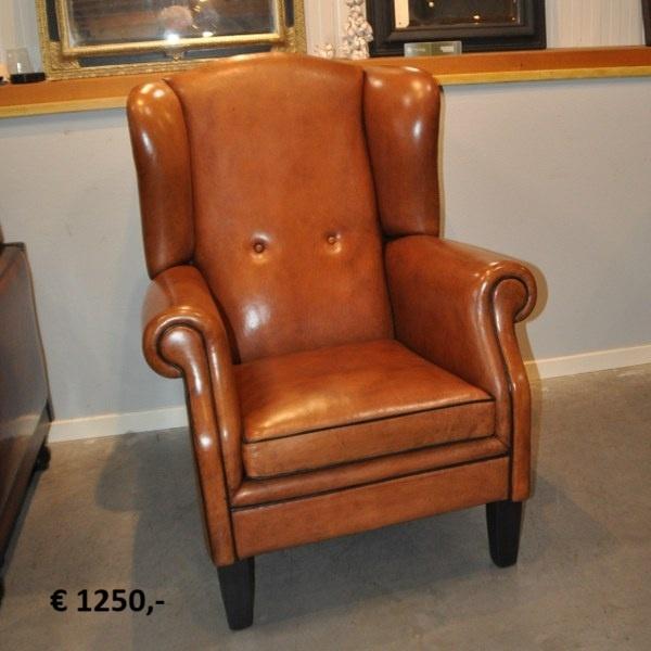 Schaapslederen fauteuils en banken, Ophalen of Verzenden, Zo goed als nieuw, 75 tot 100 cm, Leer
