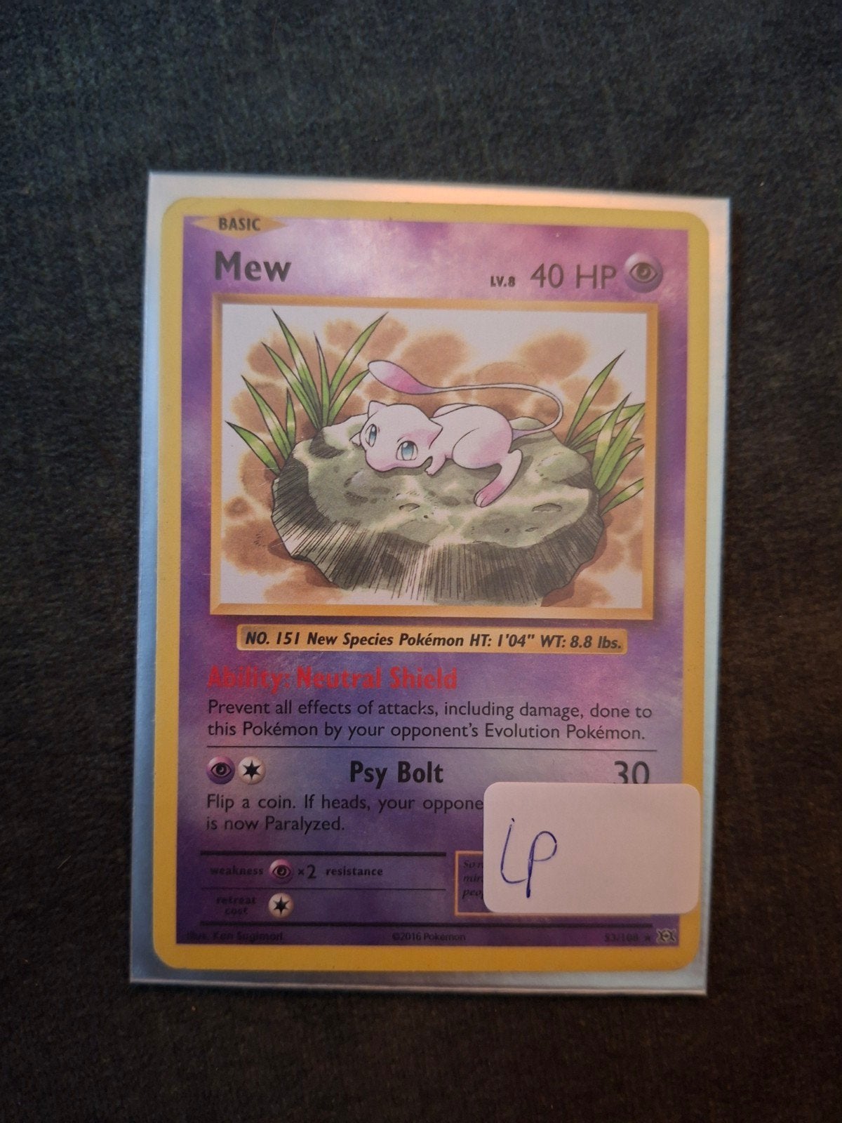 Mew Pokémon Kaart - reverse holo evolutions, Ophalen of Verzenden, Gebruikt, Losse kaart