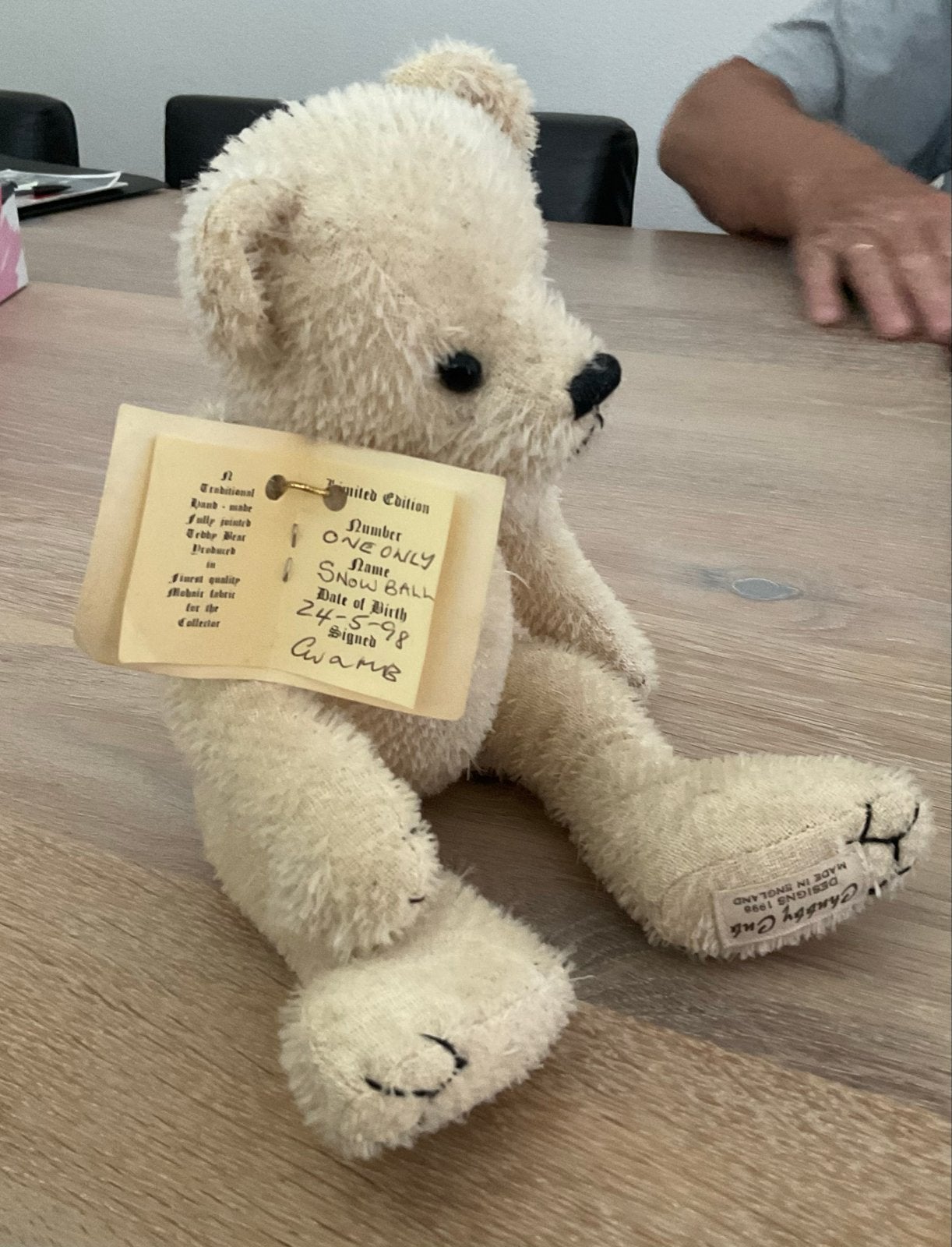 Chubby Cub Snowball One Only Edition Teddybeer - 1998, Verzamelen, Beren en Cherished Teddies, Ophalen of Verzenden, Zo goed als nieuw