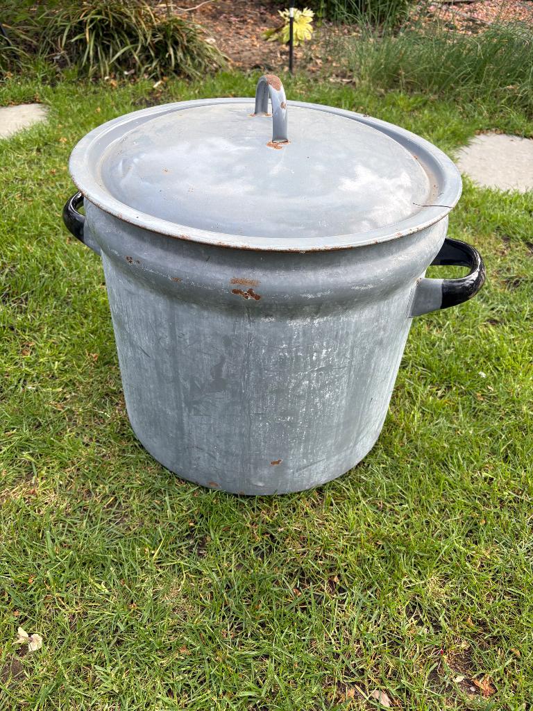 Brocante vintage Wasketel zink, Antiek en Kunst, Ophalen