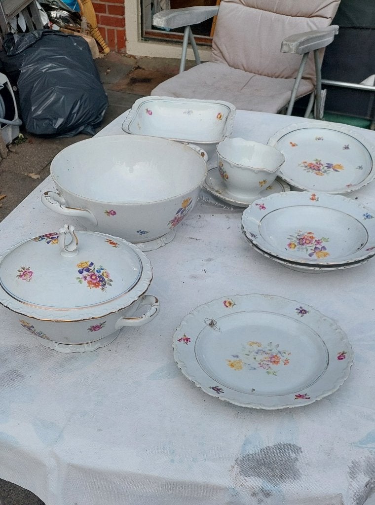 Servies vintage jaren 40/50 incompleet, Ophalen