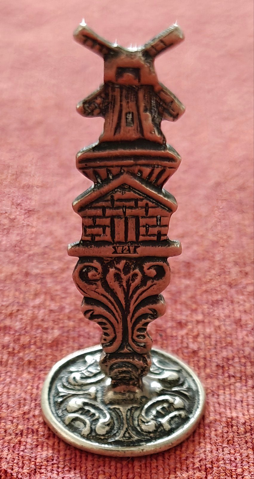 Antieke Kaarsendover met Molen en Huisje van zilver, Ophalen of Verzenden