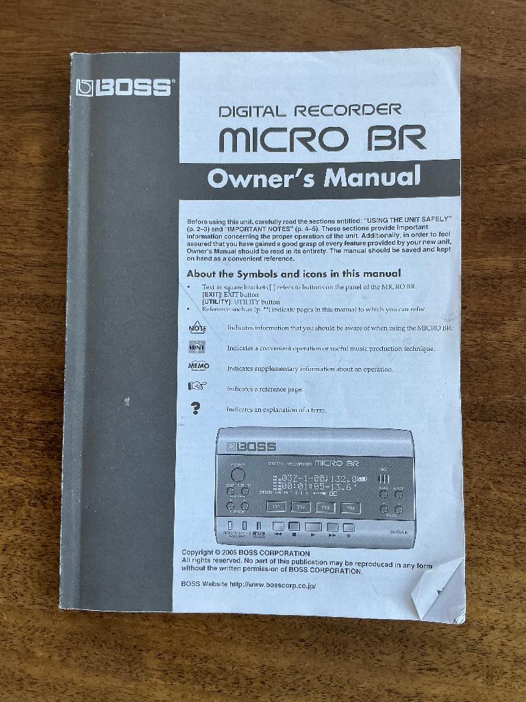 BOSS Micro BR - Digital Multitrack Recorder - Handleiding, Muziek en Instrumenten, Ophalen of Verzenden, Zo goed als nieuw