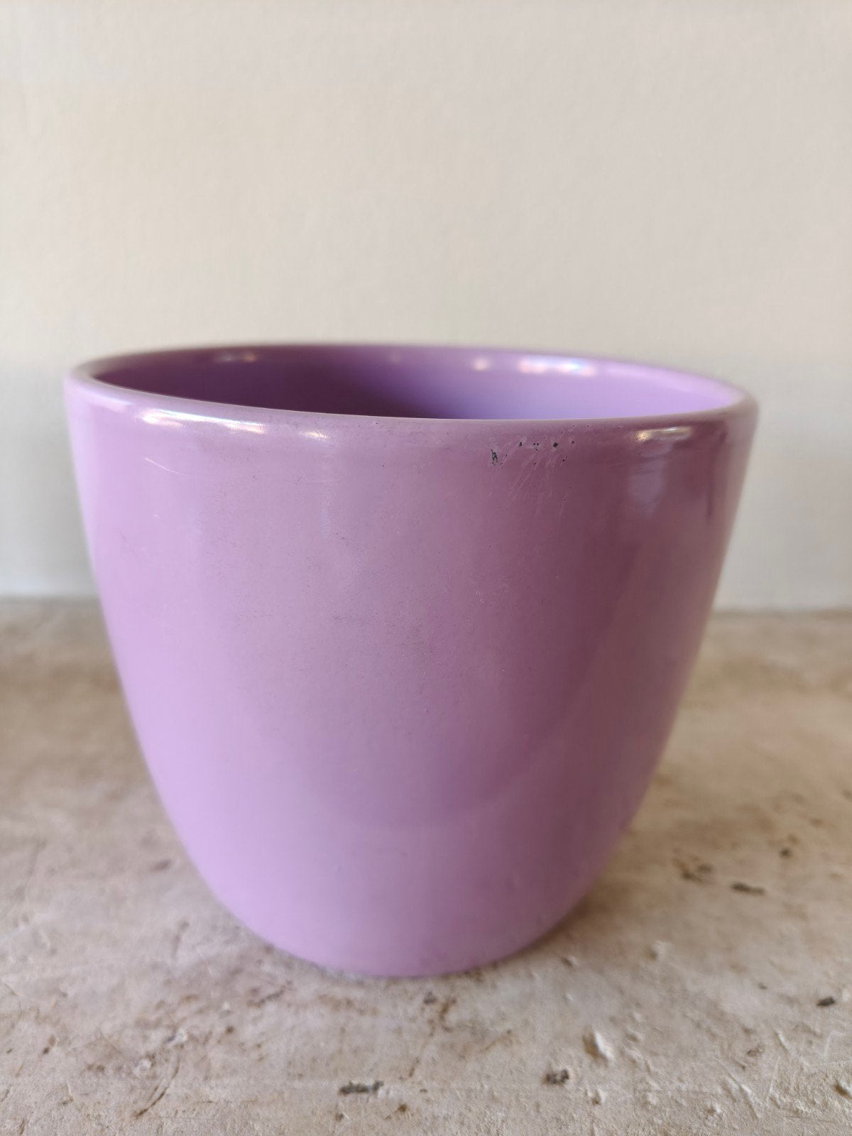 lila bloempot, Rond, Ophalen of Verzenden, Aardewerk, Minder dan 40 cm