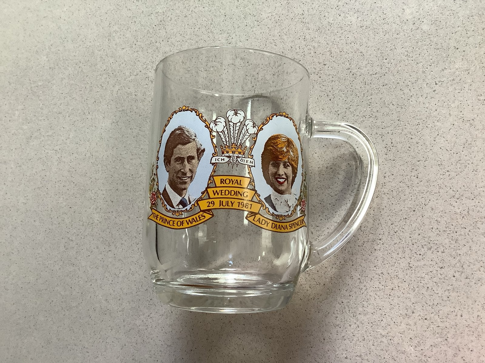 Bierglas Huwelijk Prins Charles & Lady Diana 1981, Ophalen of Verzenden, Gebruikt, Buitenland, Servies